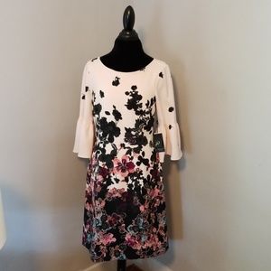 NWT Adrianna Papell Floral Printed A-Line Dress